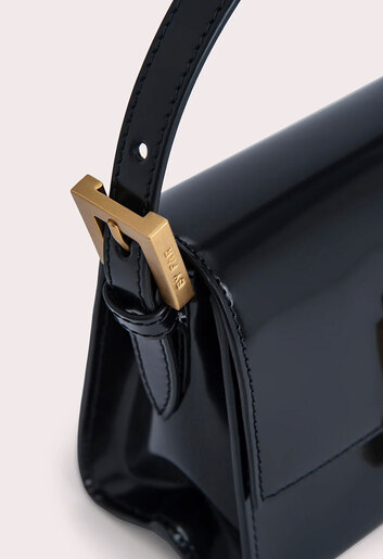 Fran Black Semi Patent Leather