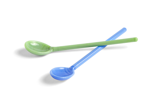Glass Spoons Mono Set of 2 Sky blue and