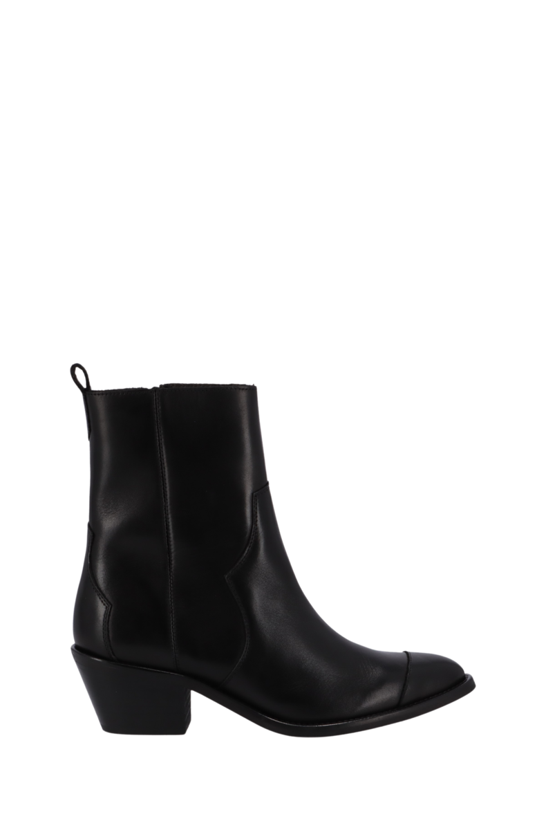 Austin Black Leather Ankle Boots