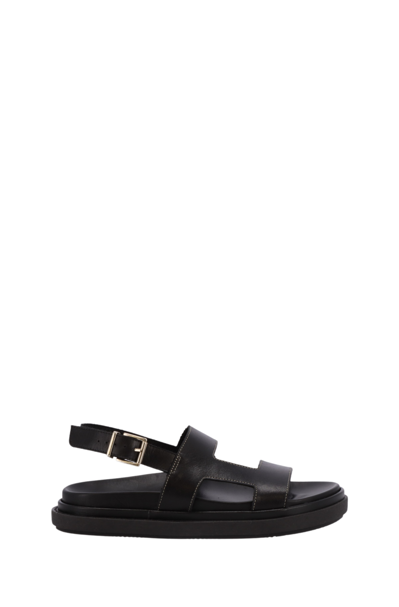 Lorelei Black Leather Sandals