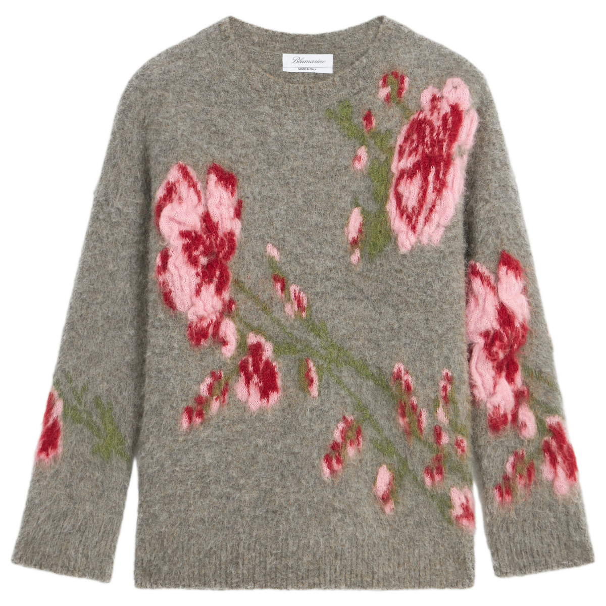 Sweater With Jaquard Peony