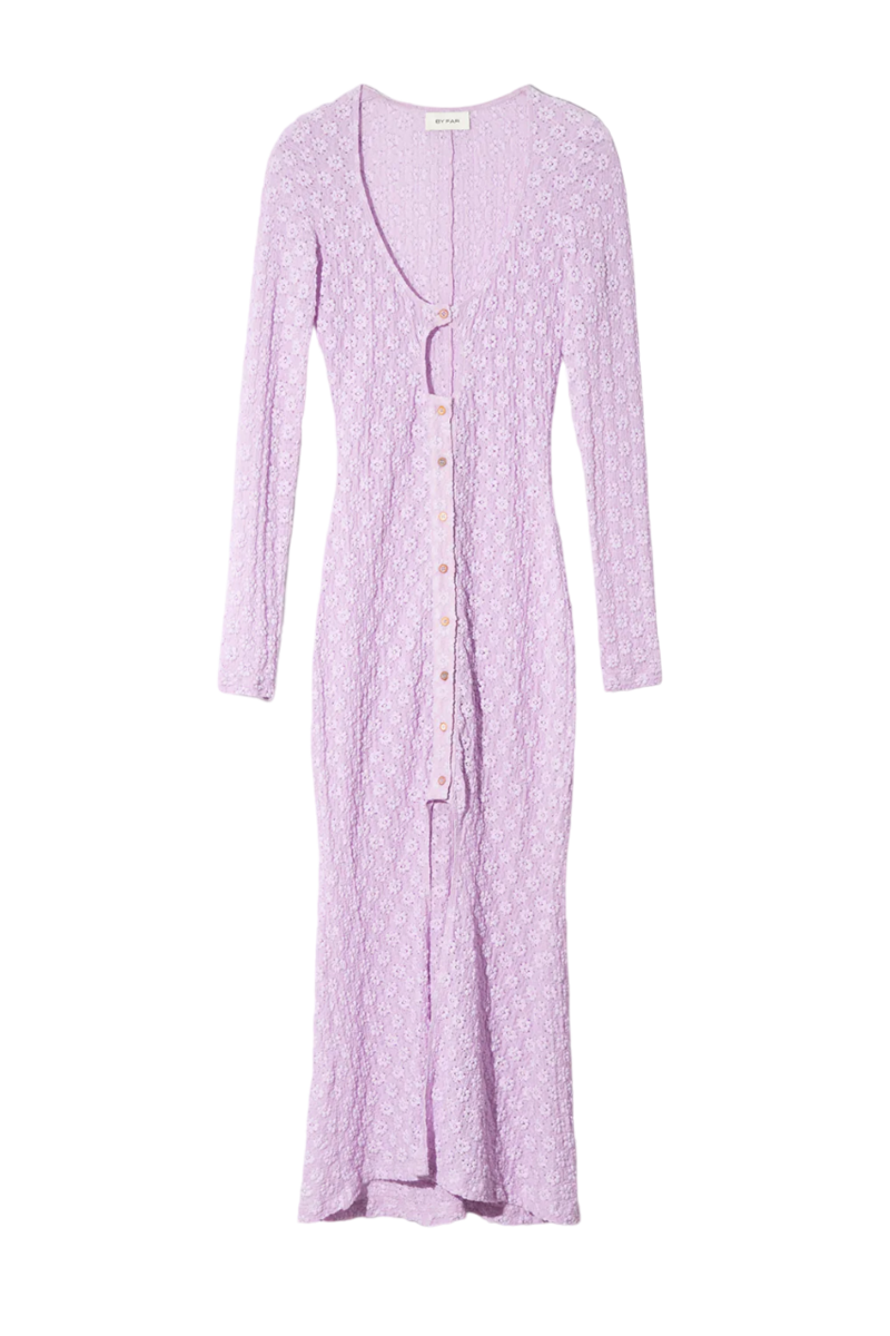 RUBI MIDI DRESS LILAC STRETCH, Purple, M