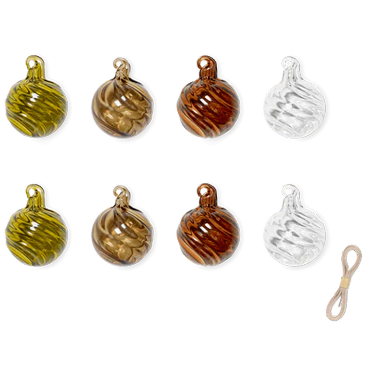 Twirl Ornaments - S - Set of 8