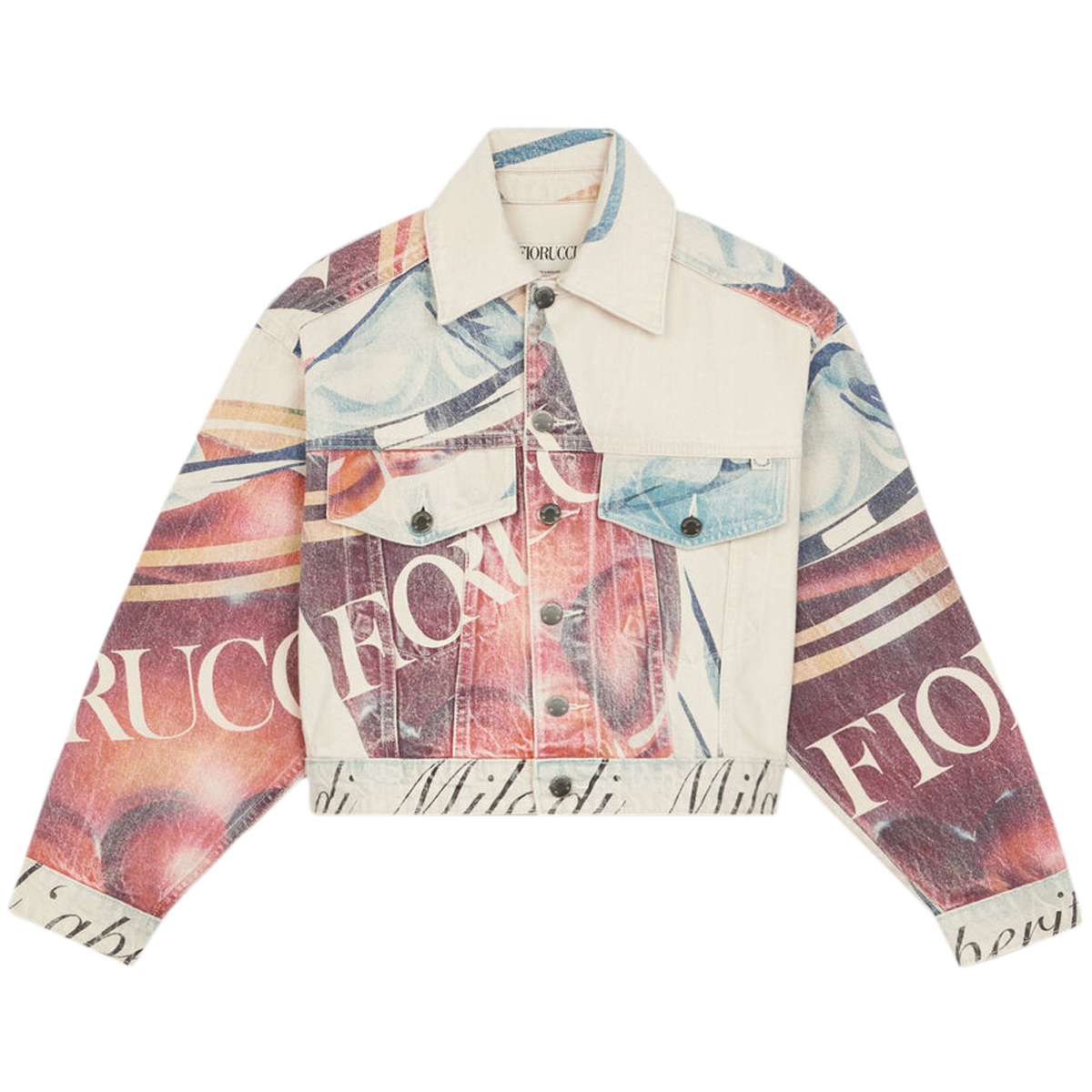 Laser Monogram Denim Jacket Cream, Fiorucci