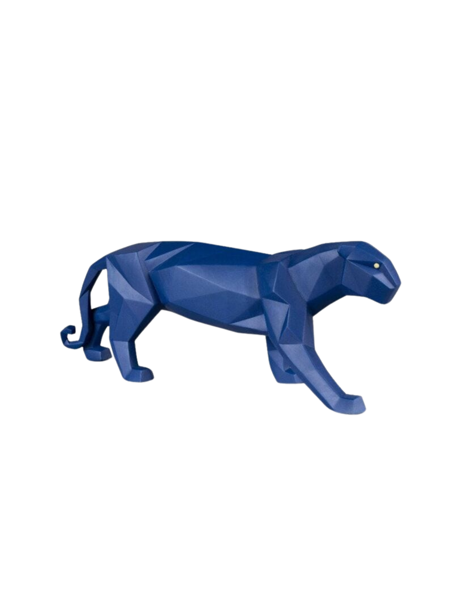Panther Figurine. Blue matte