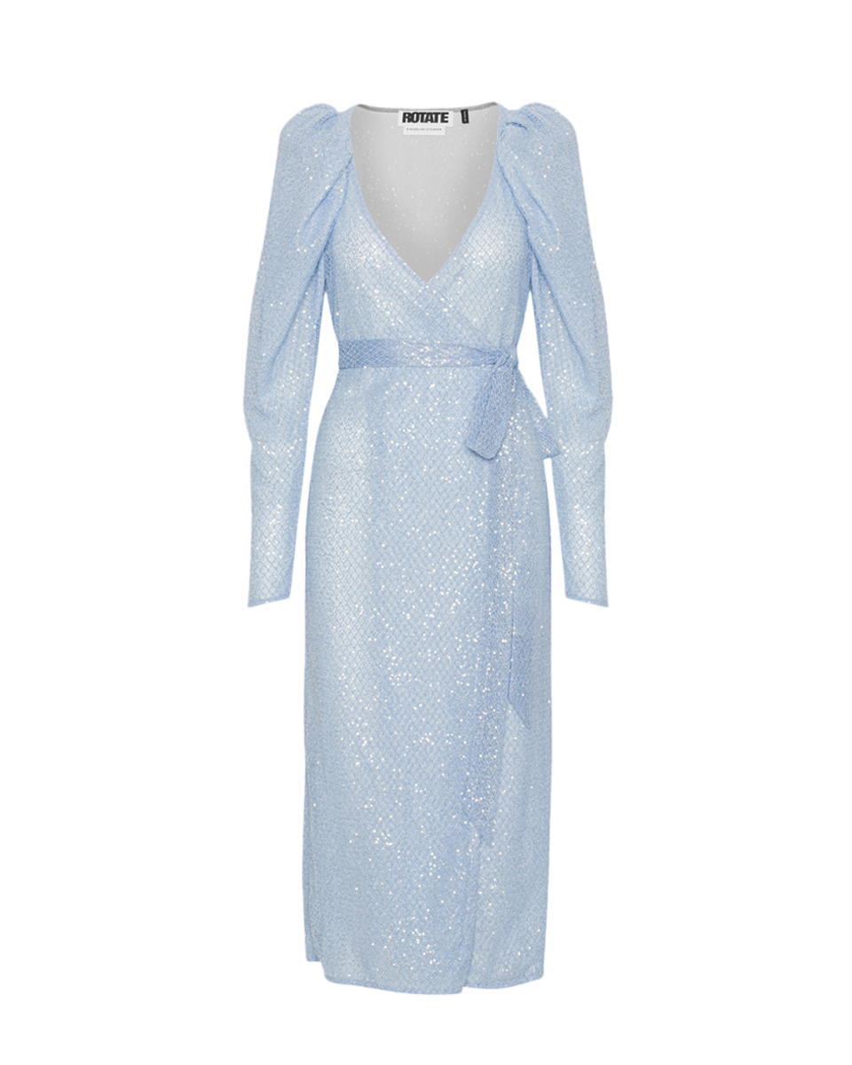 Briiidget Sequin Net Wrap Dress
