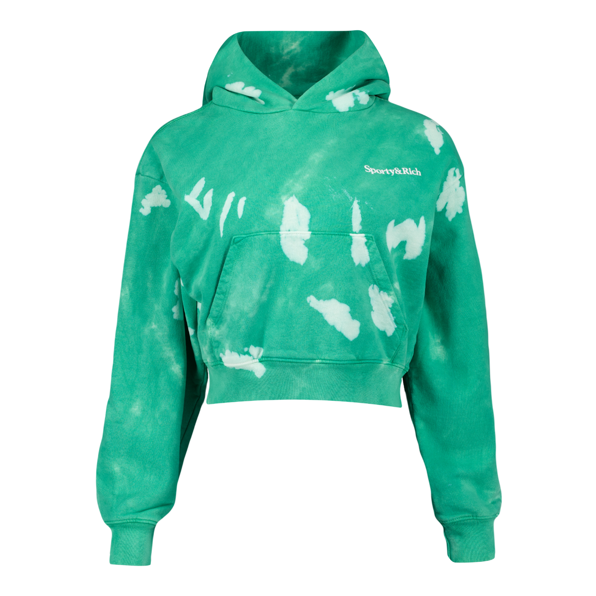 Serif Logo Tie Dye Cropped Hoodie