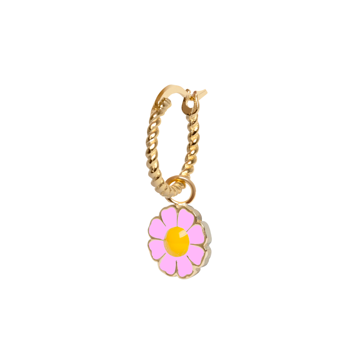 Pink Rope Daisy Earring
