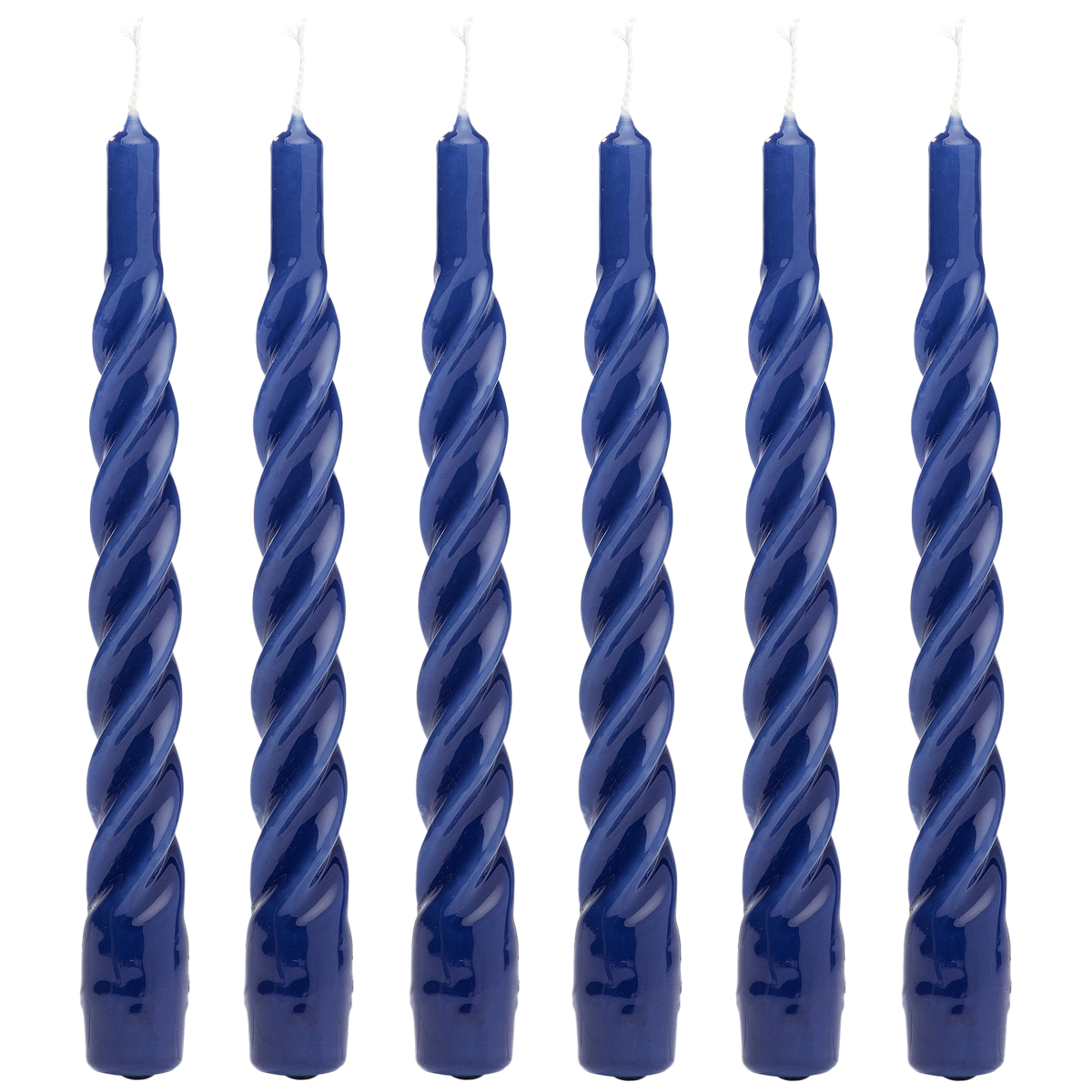 Blue Twisted Candle Set of 6