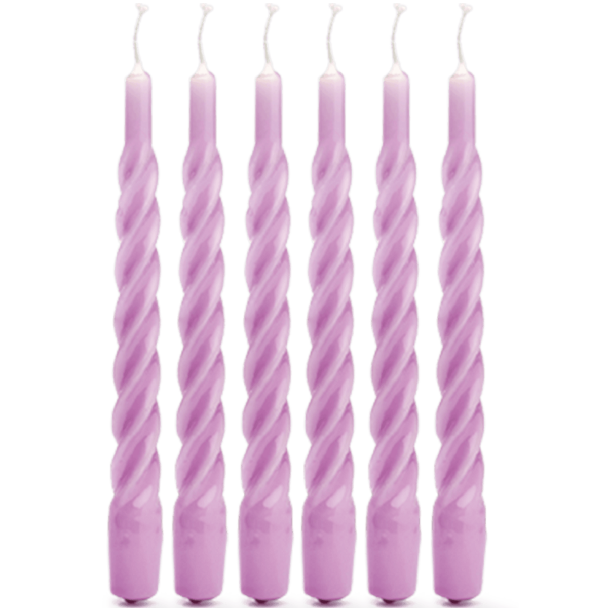 Lilac Twisted Candle Set of 6