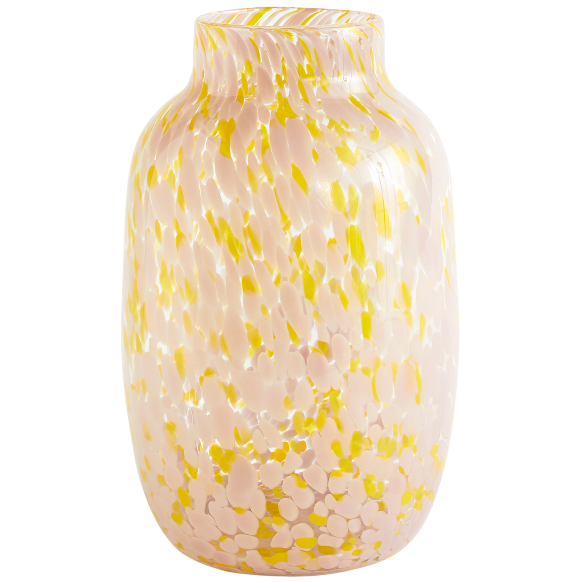 Splash Vase Round L Light pink and yello