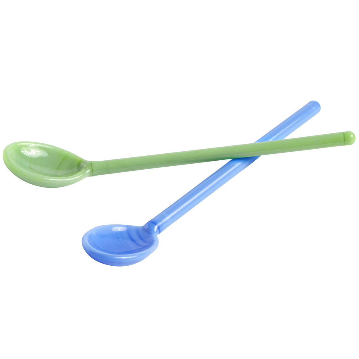 Glass Spoons Mono Set of 2 Sky blue and