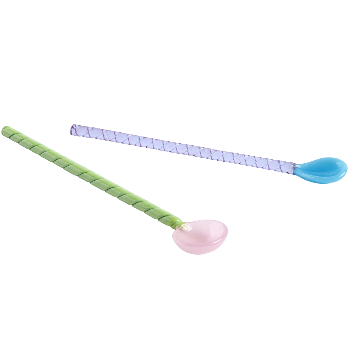 Glass Spoons Twist Set of 2 Turquoise an