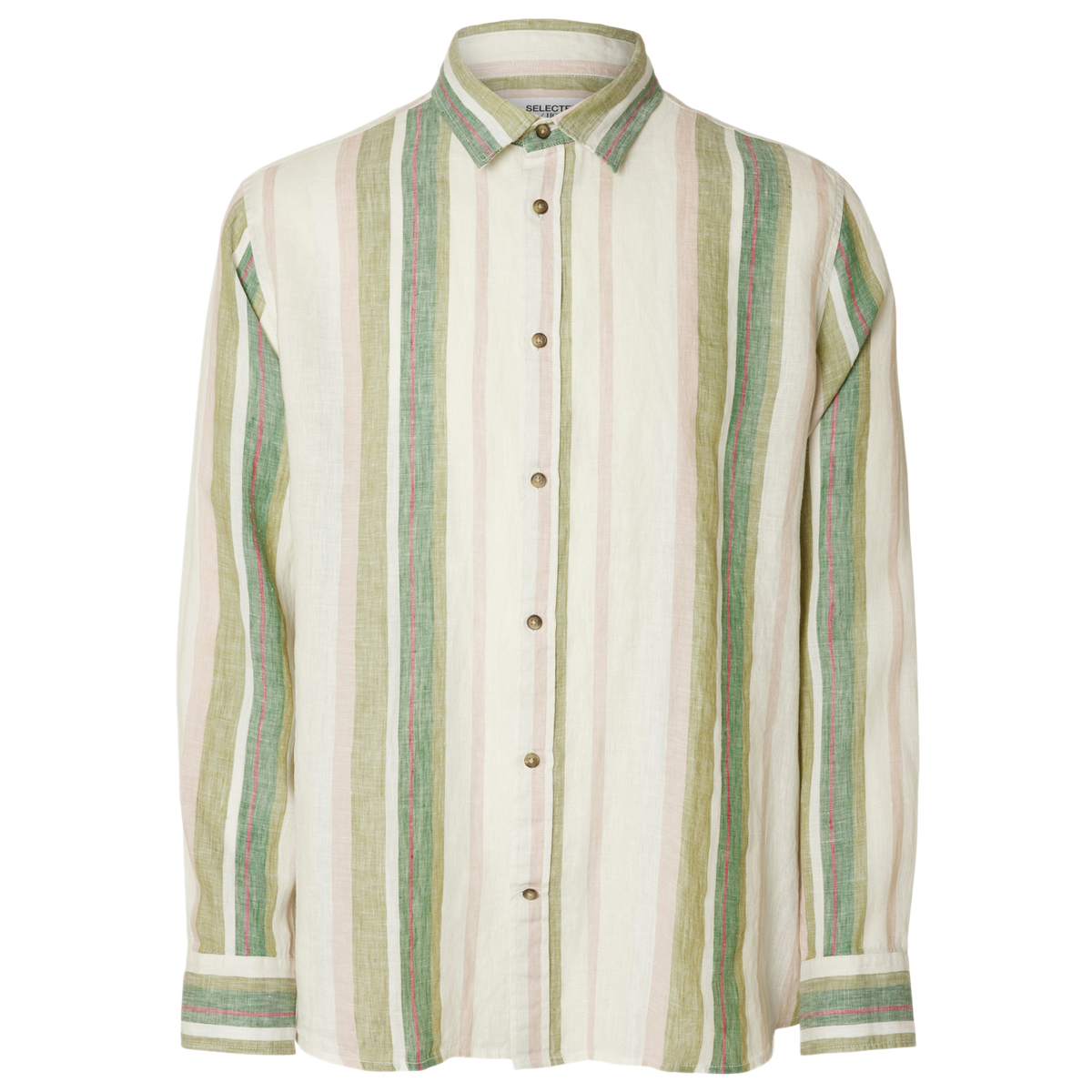 Camisa Slhrelax-Linen Wide Stripe