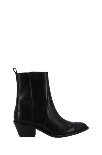 Austin Black Leather Ankle Boots