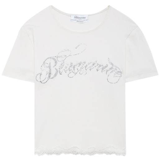 T-Shirt With Logo And Lace
