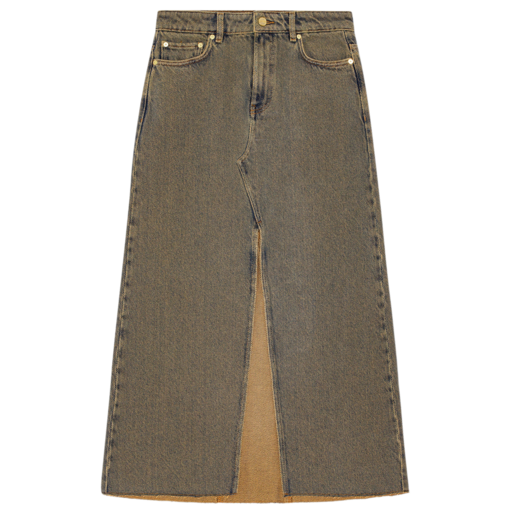 Overdyed Heavy Denim Maxi Skirt