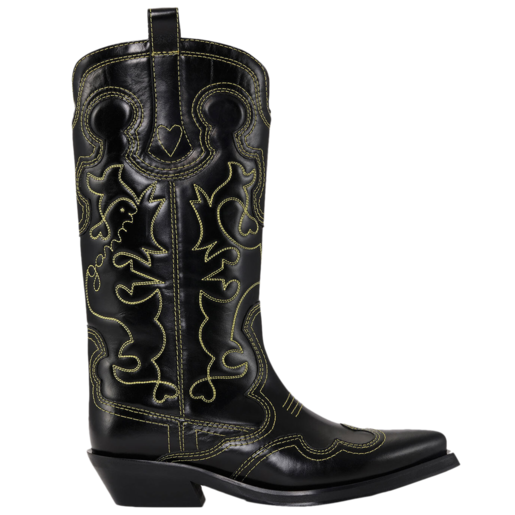 Mid Shaft Embroidered Western Boot