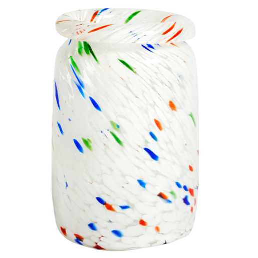 Splash Vase Roll Neck M White dot