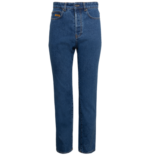 Solid color tailored jeans with straight
