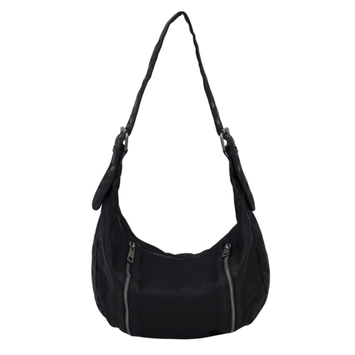 Small Stella Zipper Washed Black