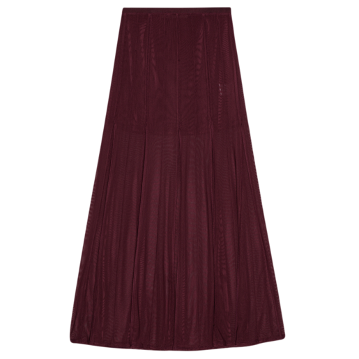 Pleated Midi Mesh Skirt