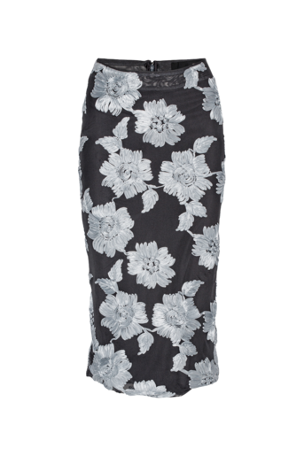 Tasha Flower Mesh Pencil Skirt