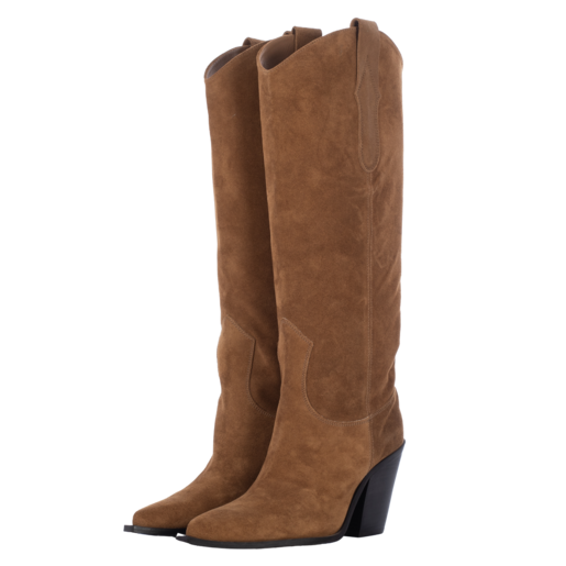 ANA COGNAC SUEDE TALL BOOTS