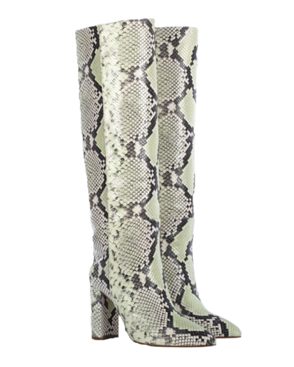 TORAL GREEN SNAKESKIN PRINT LEATHER TALL