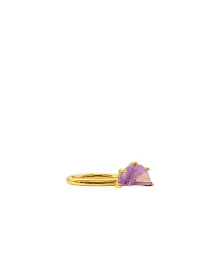 Half Cut Amethyst Ring