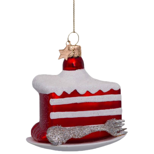 Ornament Glass Red Velvet Cake