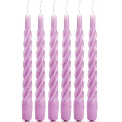 Lilac Twisted Candle Set of 6