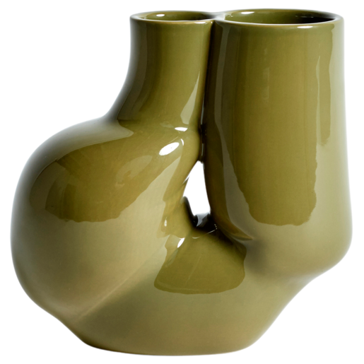 WS Chubby Vase Olive green