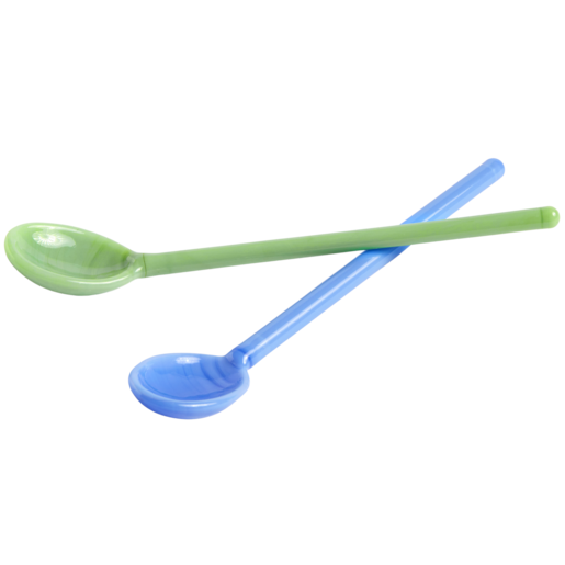 Glass Spoons Mono Set of 2 Sky blue and