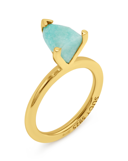 AMAZONITE MARQUISE HALF CUT RING