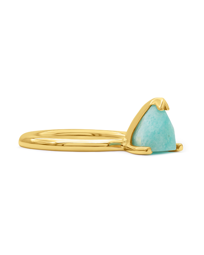 AMAZONITE MARQUISE HALF CUT RING