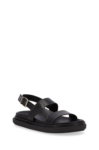 Lorelei Black Leather Sandals