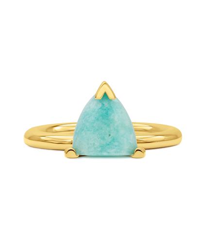 AMAZONITE MARQUISE HALF CUT RING