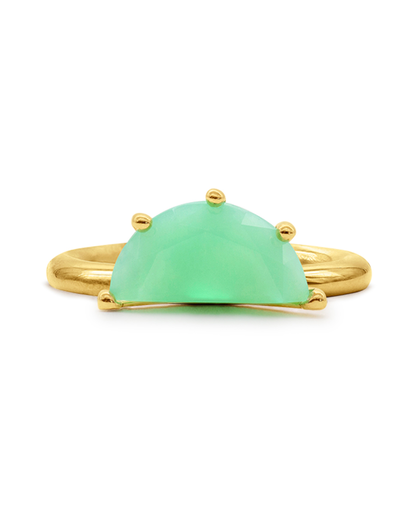 CHRYSOPRASE ROUND HALF CUT RING