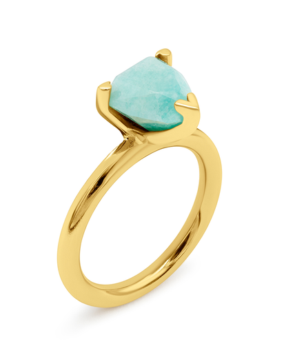 AMAZONITE MARQUISE HALF CUT RING