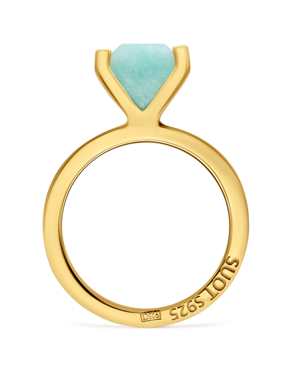 AMAZONITE MARQUISE HALF CUT RING